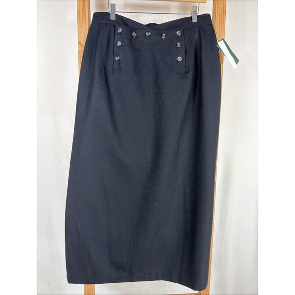 harvé benard Dresses & Skirts - NWT Vintage 90's Harve Benard Black Sailor Button Skirt #1305 Size 16